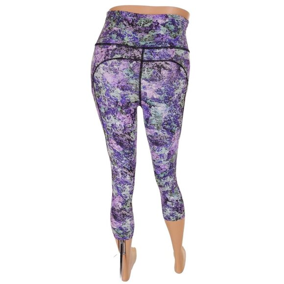 Lululemon Fast Free Crop II Nulux 19" Size 4 Vivid Vision Multi Black - Picture 5 of 9